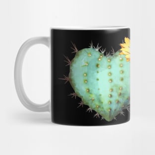 Cactus heart watercolor jellow flower Mug